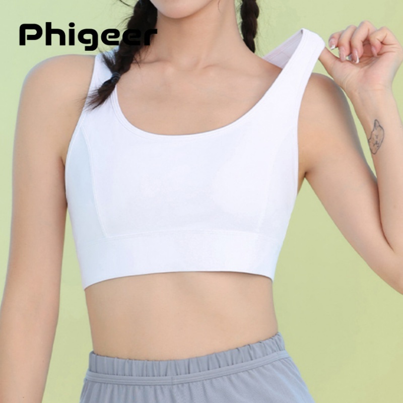 Yoga Strap Cotton - PHIGEER Women High Impact Sports Bras