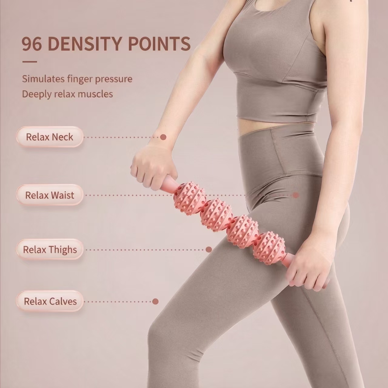 Pilates Yoga Gear - Yoga Massage Stick Wolf Tooth Muscle