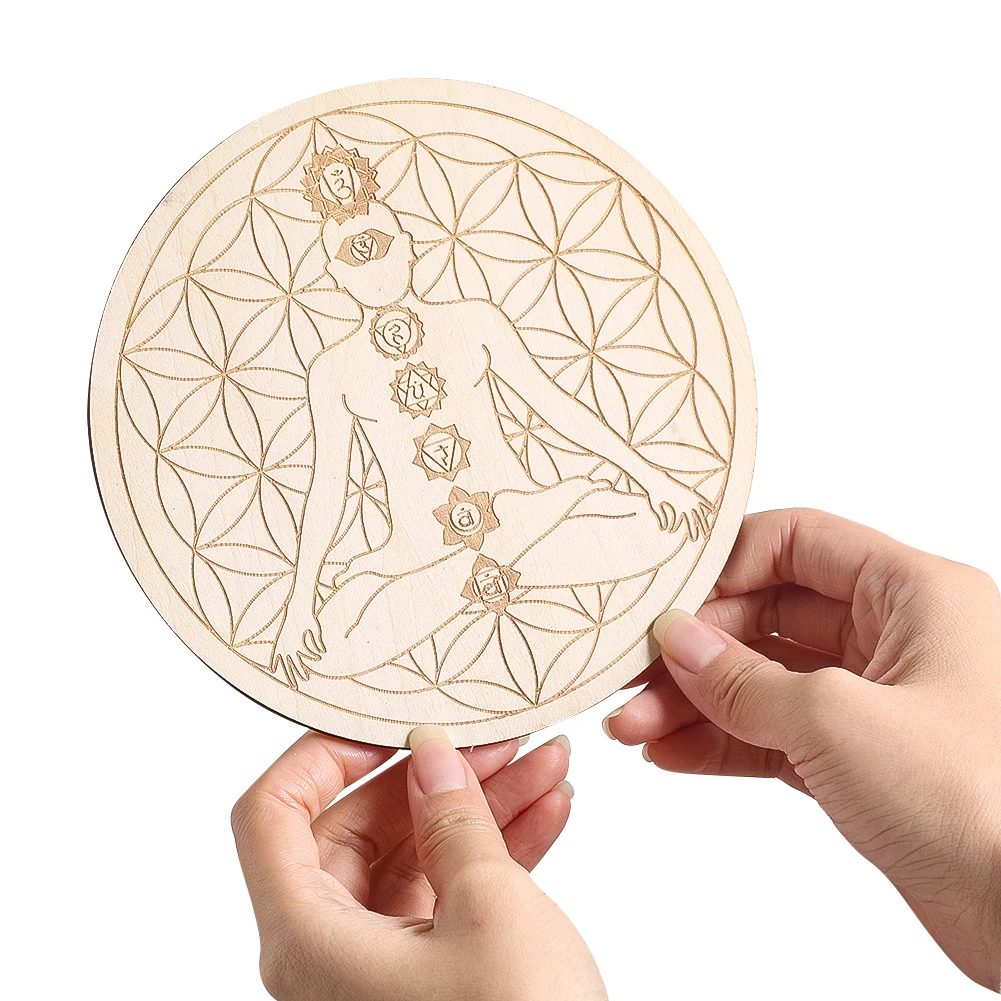 Pilates Yoga Gear - 15CM Laser Engraving 7 Chakra Meditation