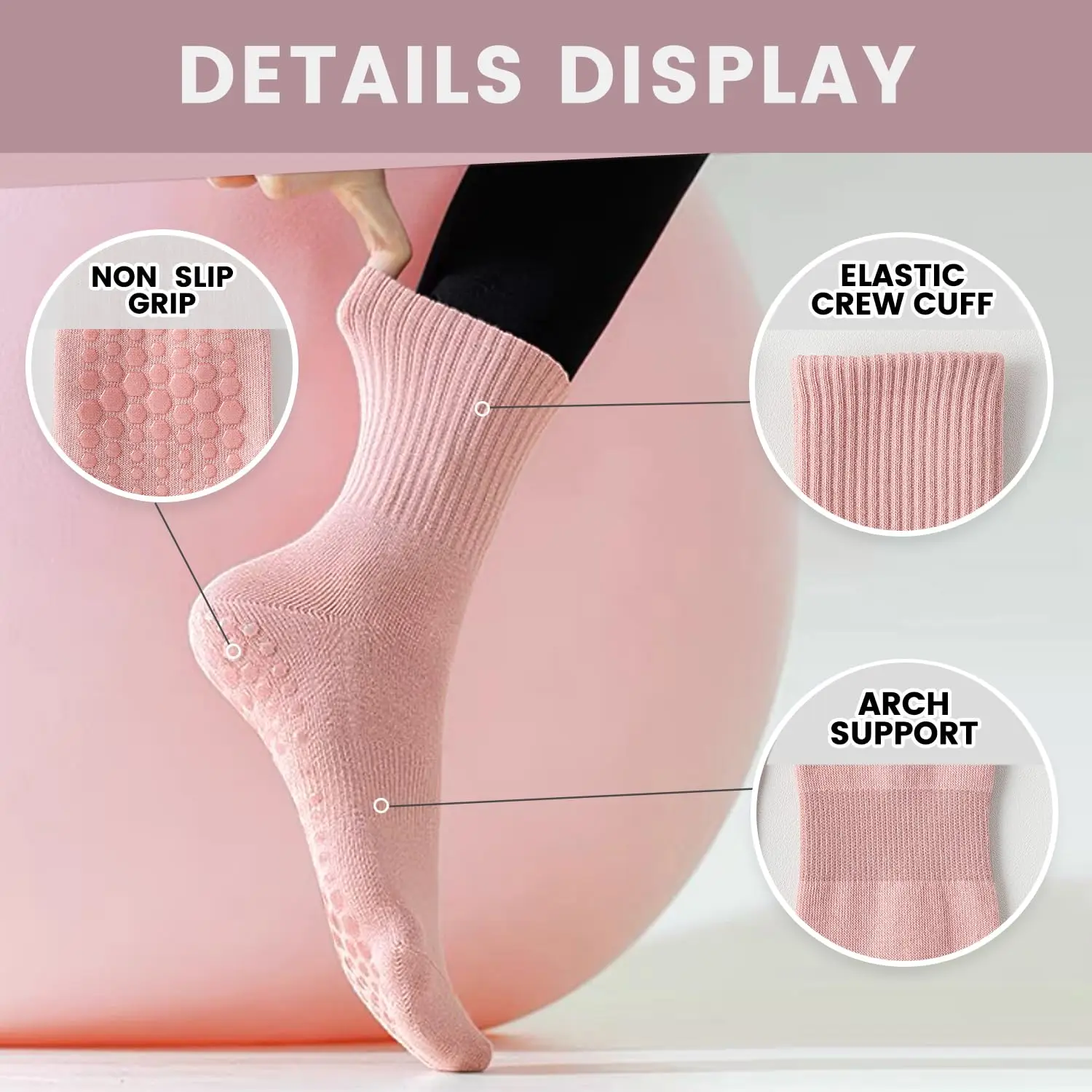 4 pairs of women's yoga socks, - đánh giá và giá Pilates & Yoga Wohlfühlen Forchheim