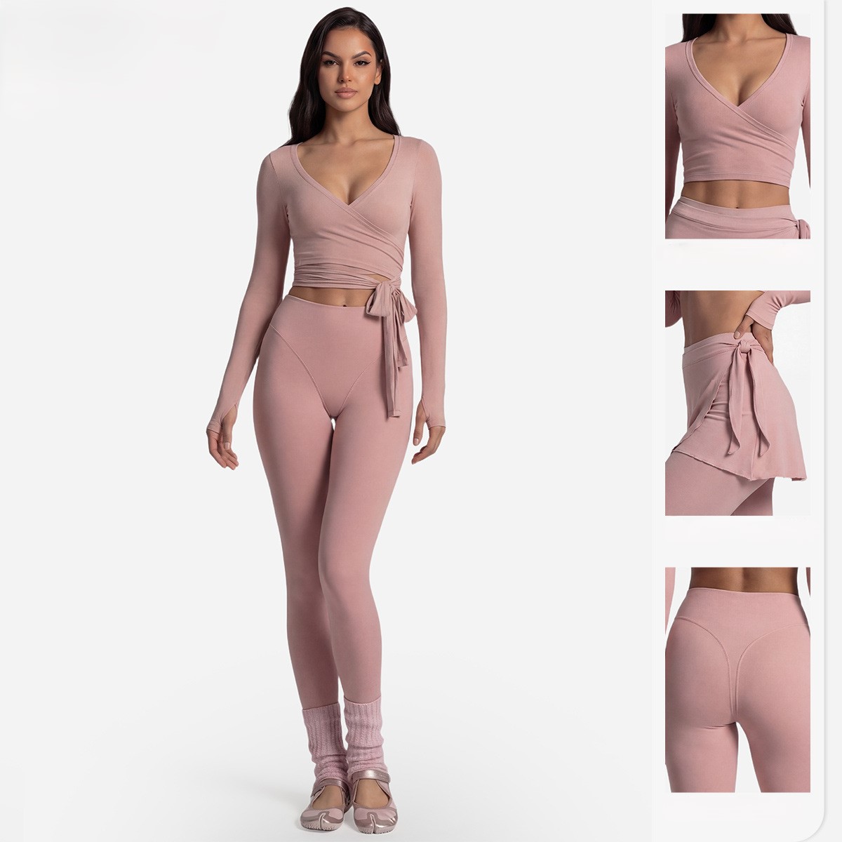 Long Sleeve Yoga Top Cross Fro - đánh giá và giá Pilates Yoga Wrap Top