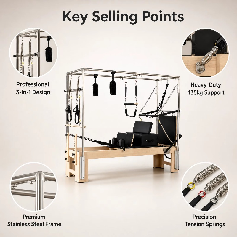 YTYIN Commercial 3 In 1 Reform - đánh giá và giá Pilates Yoga Machine