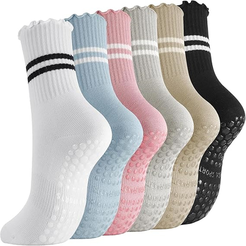 1 Pairs Stripe Ruffle Pilates  - đánh giá và giá Pilates Yoga And Barre